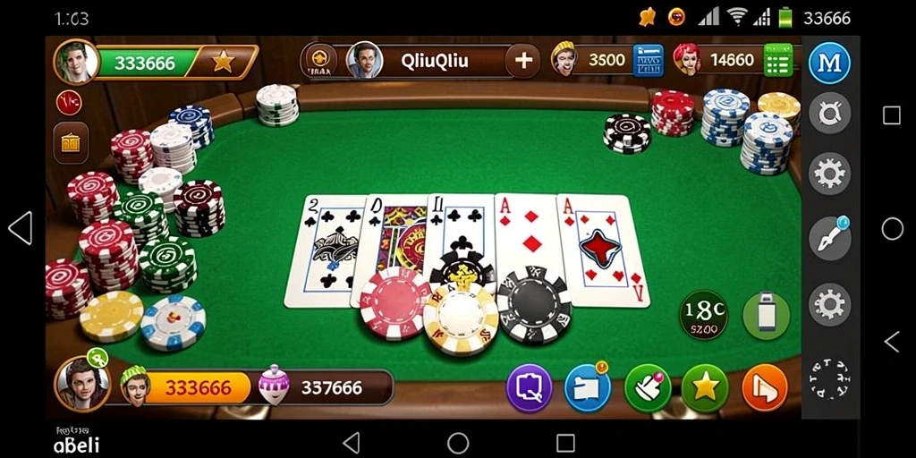 Tangkapan layar utama 333666 menunjukkan gameplay seru QiuQiu.