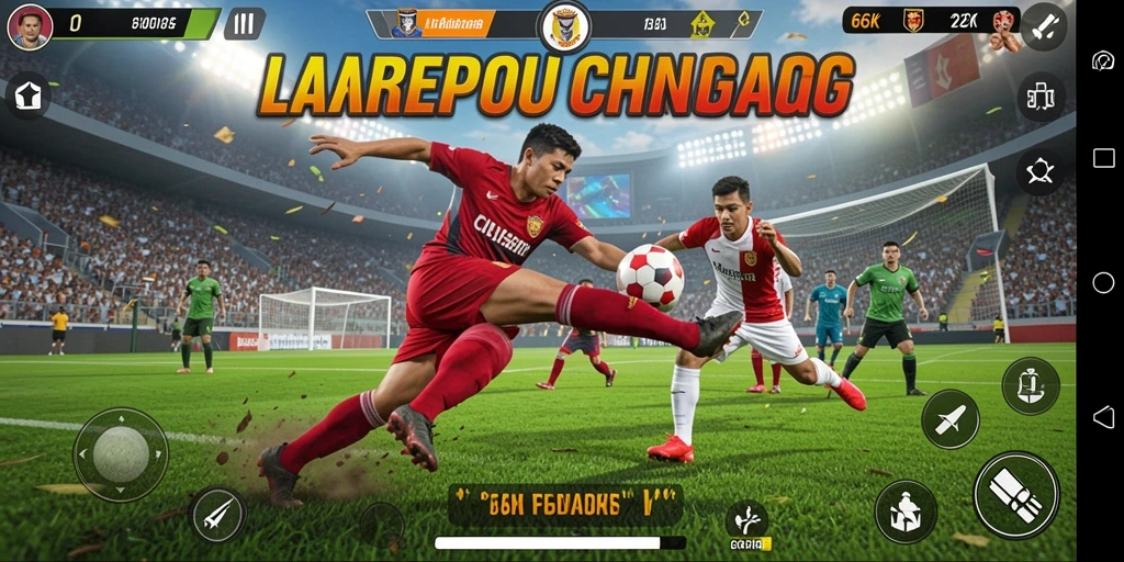 Gameplay menegangkan di dalam aplikasi 66K yang menguji keterampilan olahraga Anda.