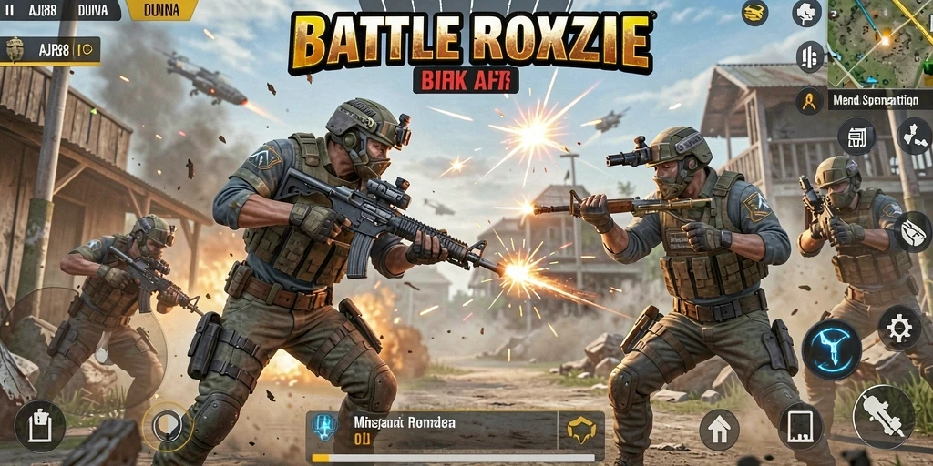 Screenshot aksi tempur seru dalam AJR88 dengan grafis menawan.