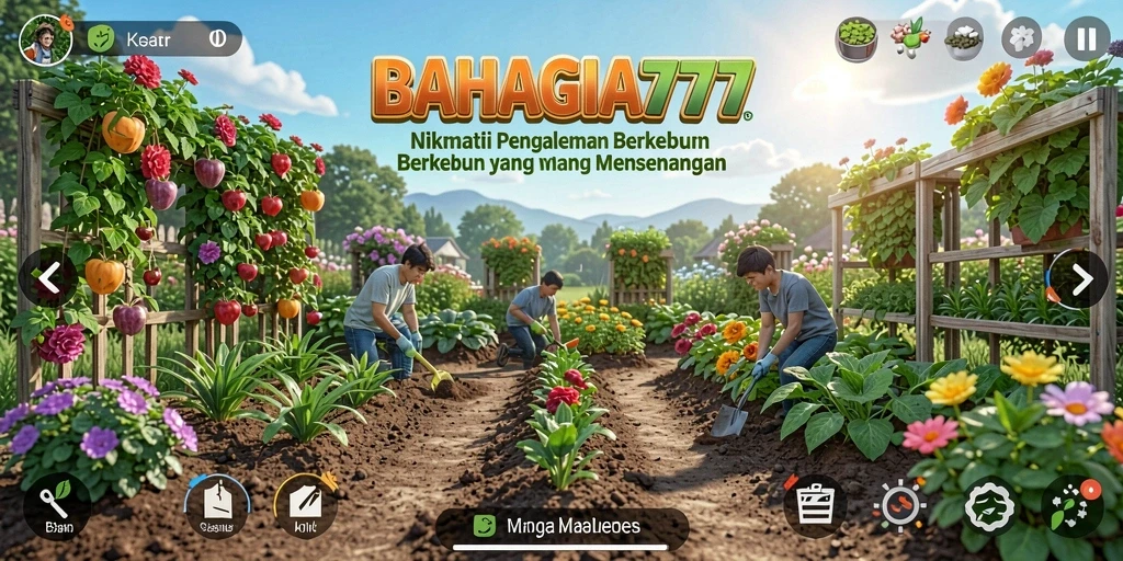 Tampilan screenshot BAHAGIA777 yang menakjubkan dengan suasana berkebun.