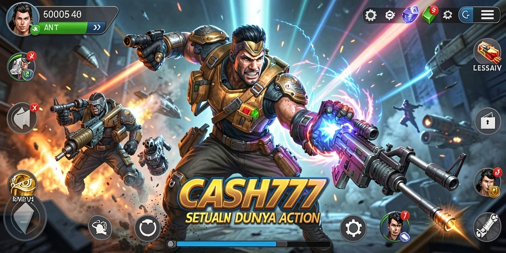 Tampilan gameplay CASH777 yang mendebarkan dan penuh aksi.