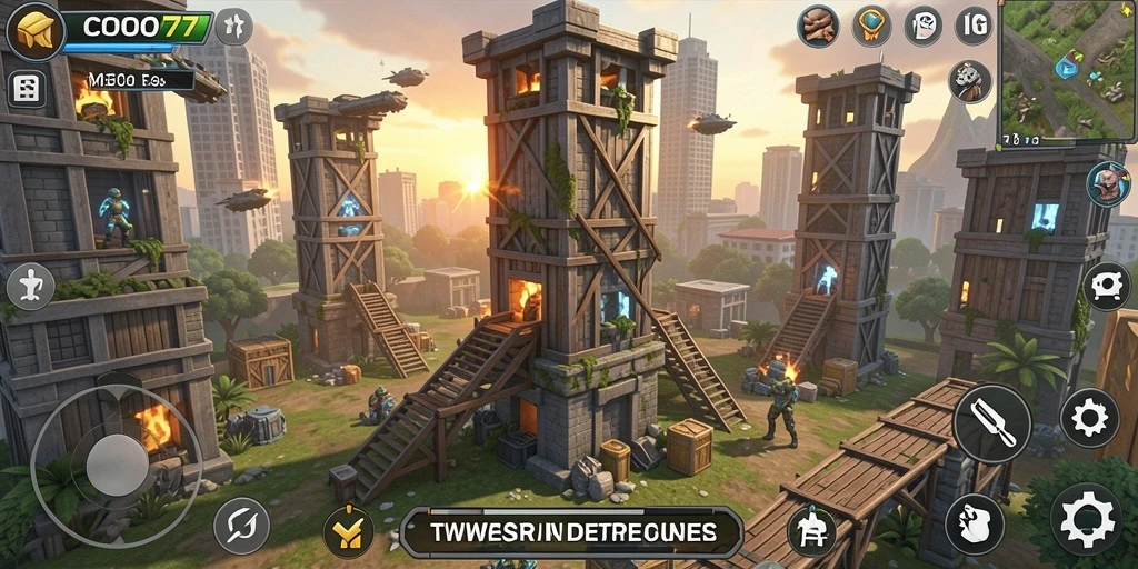 Tampilan menarik dari gameplay Tower Defense COO77 yang seru.
