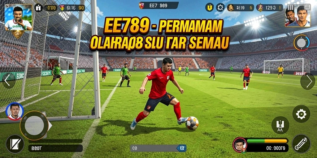 Tampilan utama EE789 menampilkan aksi seru dalam permainan olahraga yang mendebarkan.