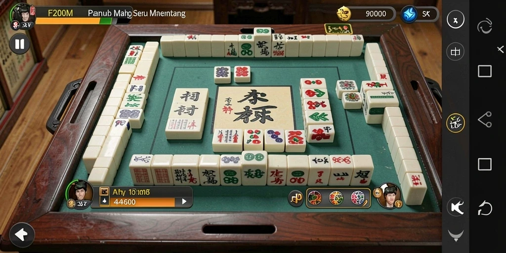 Screenshot gameplay F200M menampilkan aksi seru permainan Mahjong.