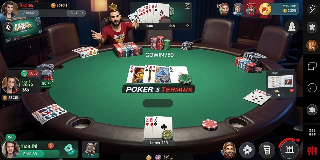 Screenshot dari gameplay seru GOWIN789 yang menggambarkan Poker.