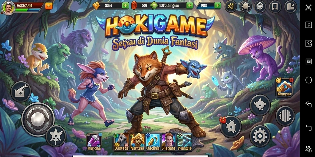 Gameplay petualangan HOKIGAME yang seru dan menarik.