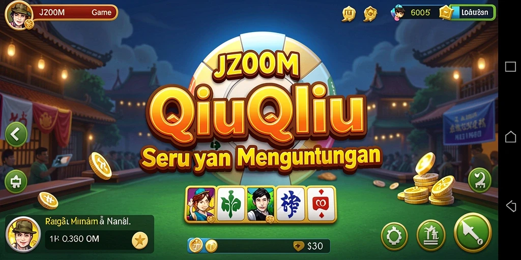 Tampilan utama game QiuQiu J200M dengan grafis menarik.