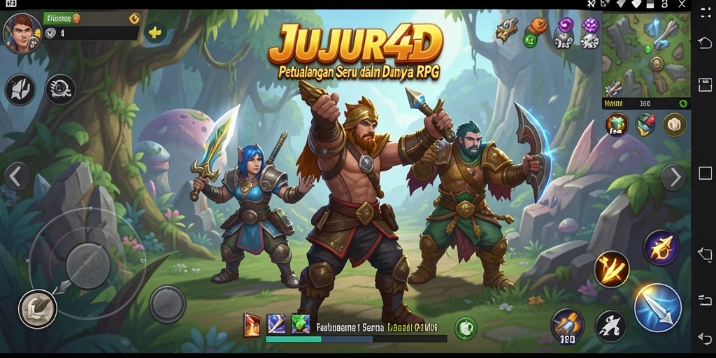 Tampilan gameplay mendebarkan dari JUJUR4D yang penuh aksi RPG.