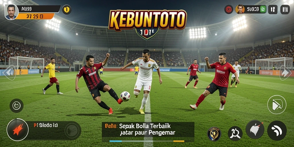 Tampilan gameplay menarik di KEBUNTOTO dengan aksi sepak bola yang mendebarkan.