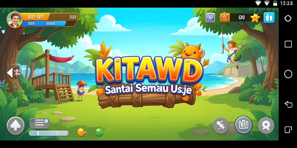 Tampilan gameplay KITAWD yang ceria dan menyenangkan.