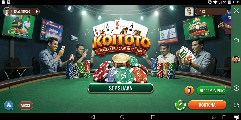 Tampilan gameplay Poker yang menarik dan interaktif dari KOITOTO.