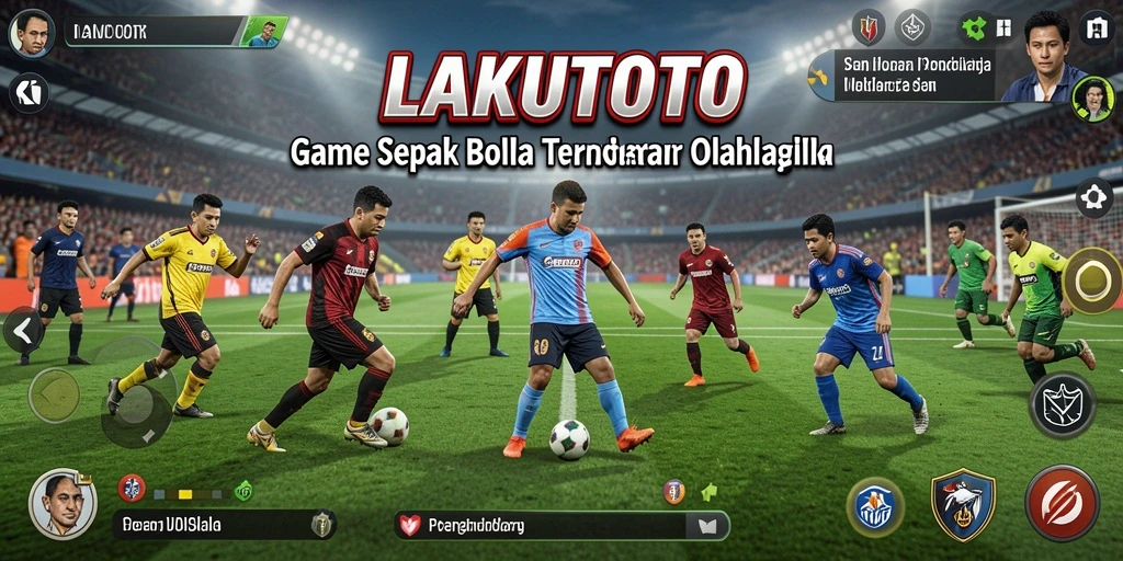 Tampilan gameplay seru dari LAKUTOTO yang menampilkan aksi sepak bola.