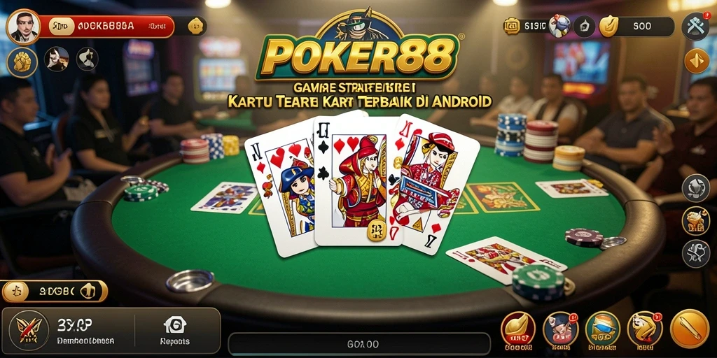 Tampilan gameplay menegangkan di POKER88 dengan pemain bertarung di meja poker.