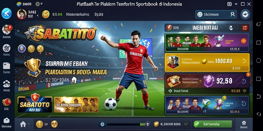 Tampilan screenshot SABATOTO menampilkan fitur taruhan olahraga yang interaktif.