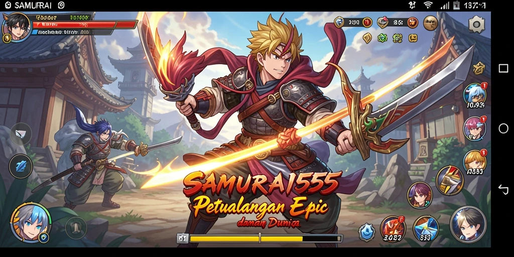 Tangkapan layar gameplay SAMURAI555 yang menampilkan aksi seru di dunia Anime.