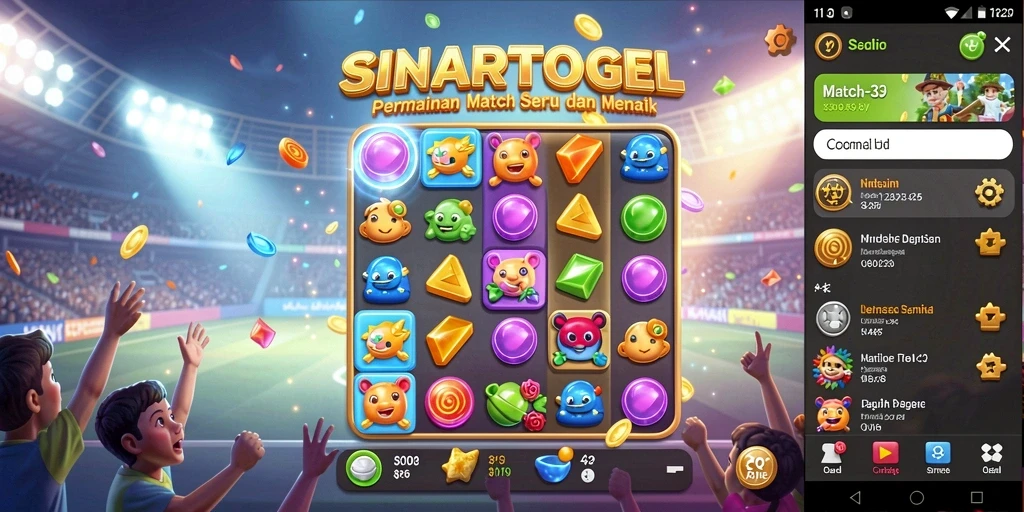 Screenshot gameplay SINARTOGEL yang menunjukkan suasana Match-3 yang seru.