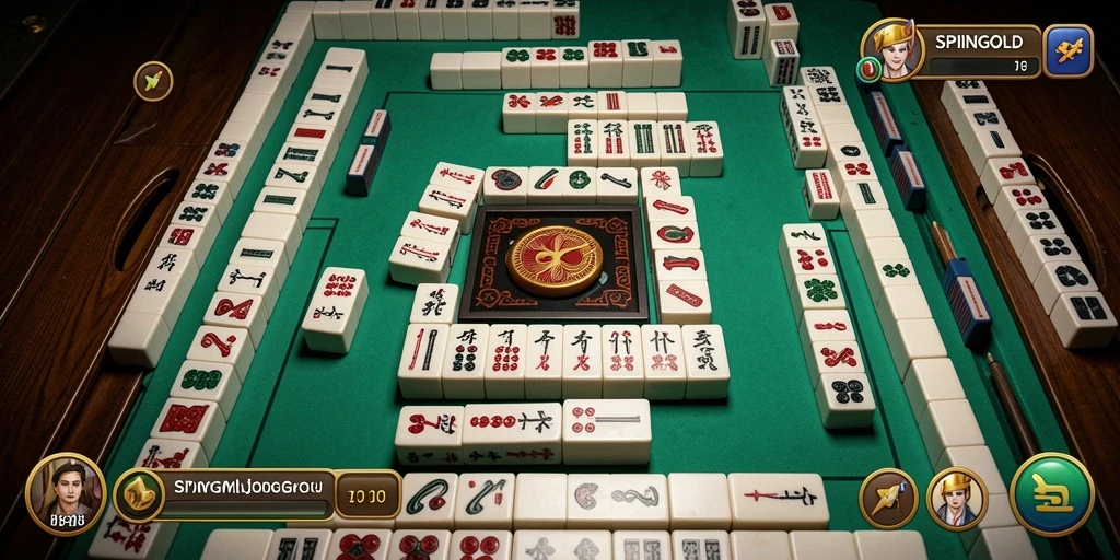 Tampilan gameplay Mahjong yang menarik dan menantang di SPINGOLD.