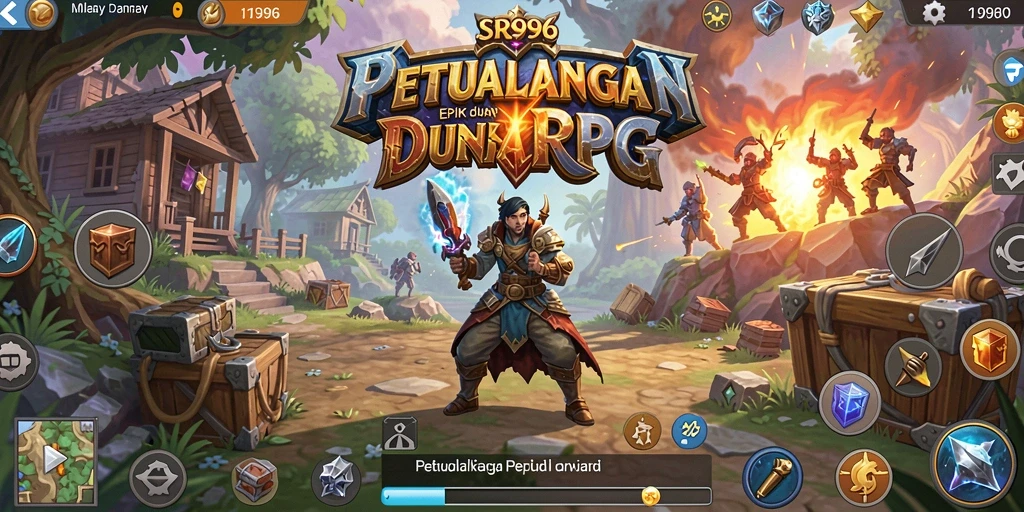 Tampilan gameplay menarik dari SR996 dalam dunia RPG yang fantastis.